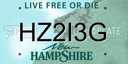 HZ2I3G New Hampshire License Plate