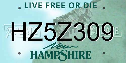 HZ5Z309 New Hampshire License Plate