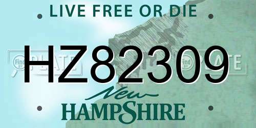 HZ82309 New Hampshire License Plate