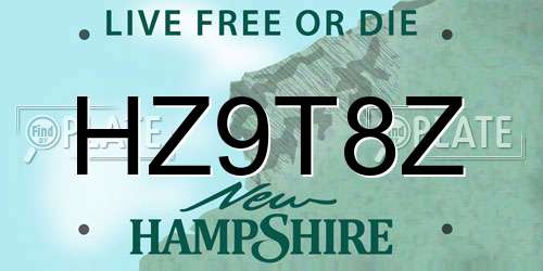 HZ9T8Z New Hampshire License Plate