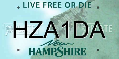 HZA1DA New Hampshire License Plate