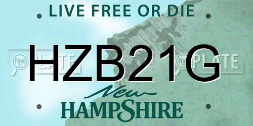 HZB21G New Hampshire License Plate