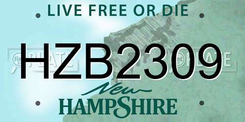HZB2309 New Hampshire License Plate