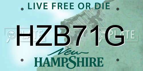 HZB71G New Hampshire License Plate