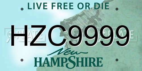 HZC9999 New Hampshire License Plate