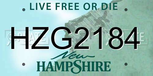 HZG2184 New Hampshire License Plate