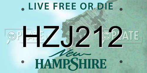 HZJ212 New Hampshire License Plate