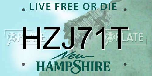 HZJ71T New Hampshire License Plate