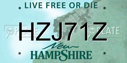 HZJ71Z New Hampshire License Plate