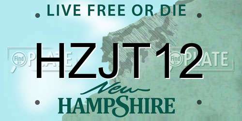 HZJT12 New Hampshire License Plate
