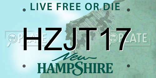 HZJT17 New Hampshire License Plate