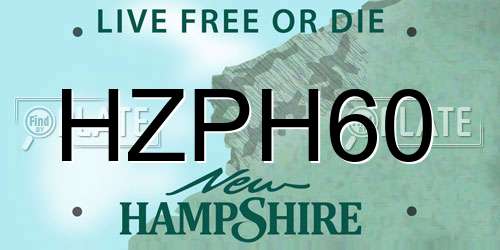 HZPH60 New Hampshire License Plate