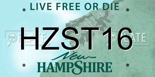 HZST16 New Hampshire License Plate