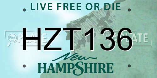 HZT136 New Hampshire License Plate
