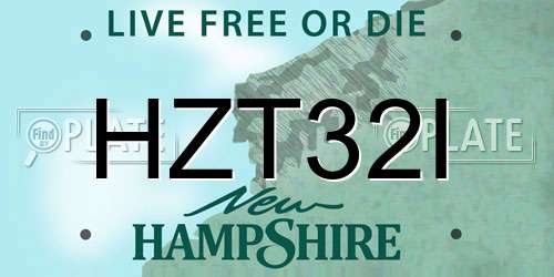 HZT32I New Hampshire License Plate