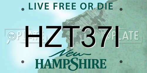 HZT37I New Hampshire License Plate