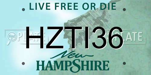 HZTI36 New Hampshire License Plate