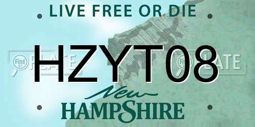 HZYT08 New Hampshire License Plate
