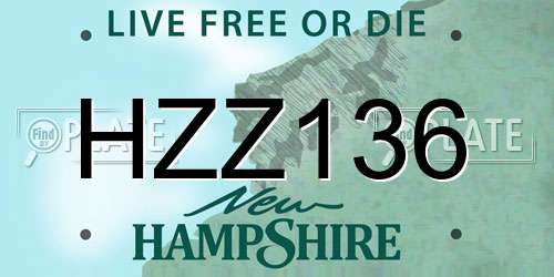 HZZ136 New Hampshire License Plate