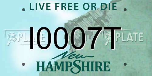 I0007T New Hampshire License Plate