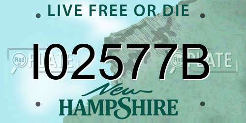 I02577B New Hampshire License Plate