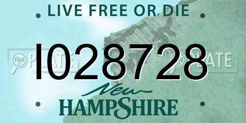 I028728 New Hampshire License Plate