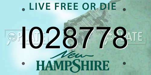 I028778 New Hampshire License Plate