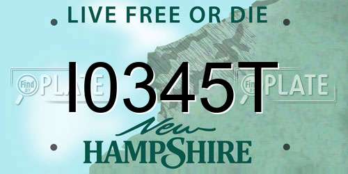 I0345T New Hampshire License Plate