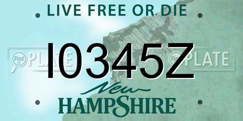I0345Z New Hampshire License Plate