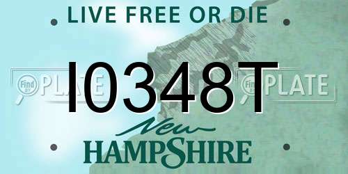 I0348T New Hampshire License Plate