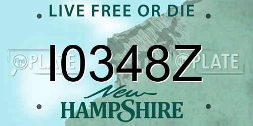 I0348Z New Hampshire License Plate