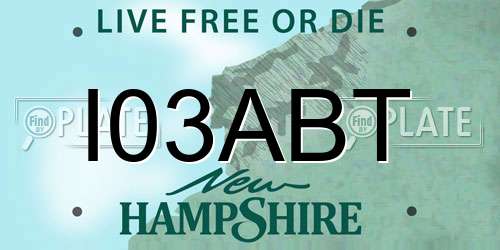 I03ABT New Hampshire License Plate