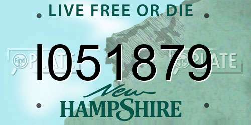 I051879 New Hampshire License Plate