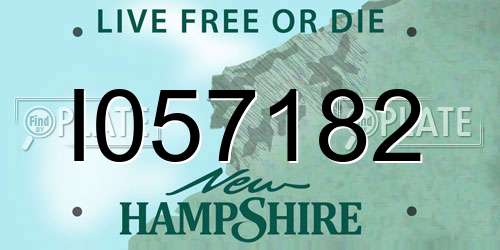 I057182 New Hampshire License Plate