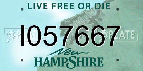 I057667 New Hampshire License Plate