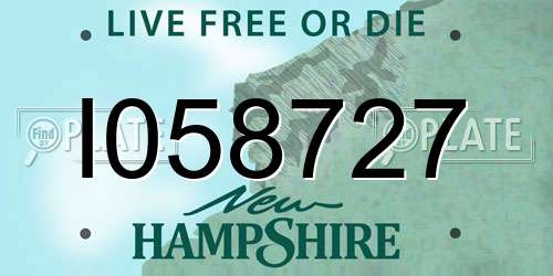 I058727 New Hampshire License Plate