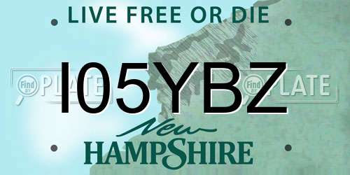 I05YBZ New Hampshire License Plate