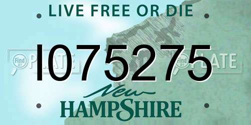 I075275 New Hampshire License Plate