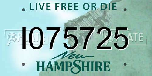 I075725 New Hampshire License Plate