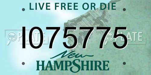 I075775 New Hampshire License Plate