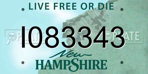 I083343 New Hampshire License Plate