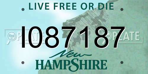 I087187 New Hampshire License Plate