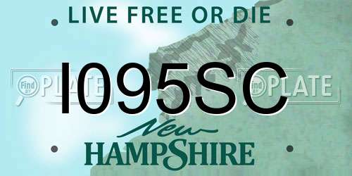 I095SC New Hampshire License Plate