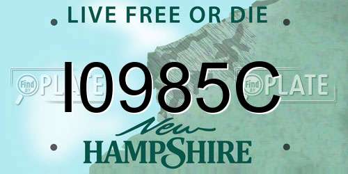 I0985C New Hampshire License Plate