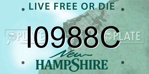I0988C New Hampshire License Plate
