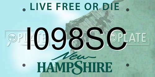 I098SC New Hampshire License Plate