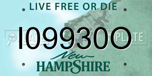 I09930O New Hampshire License Plate