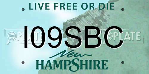 I09SBC New Hampshire License Plate