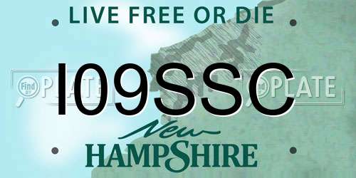 I09SSC New Hampshire License Plate