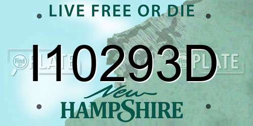 I10293D New Hampshire License Plate
